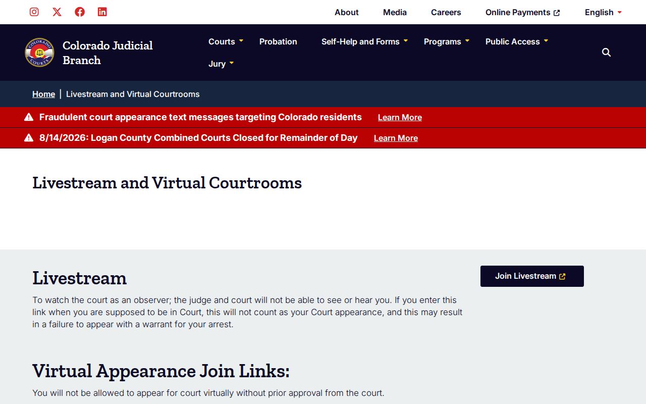 Lincoln County court docket virtual courtroom and livestream directory