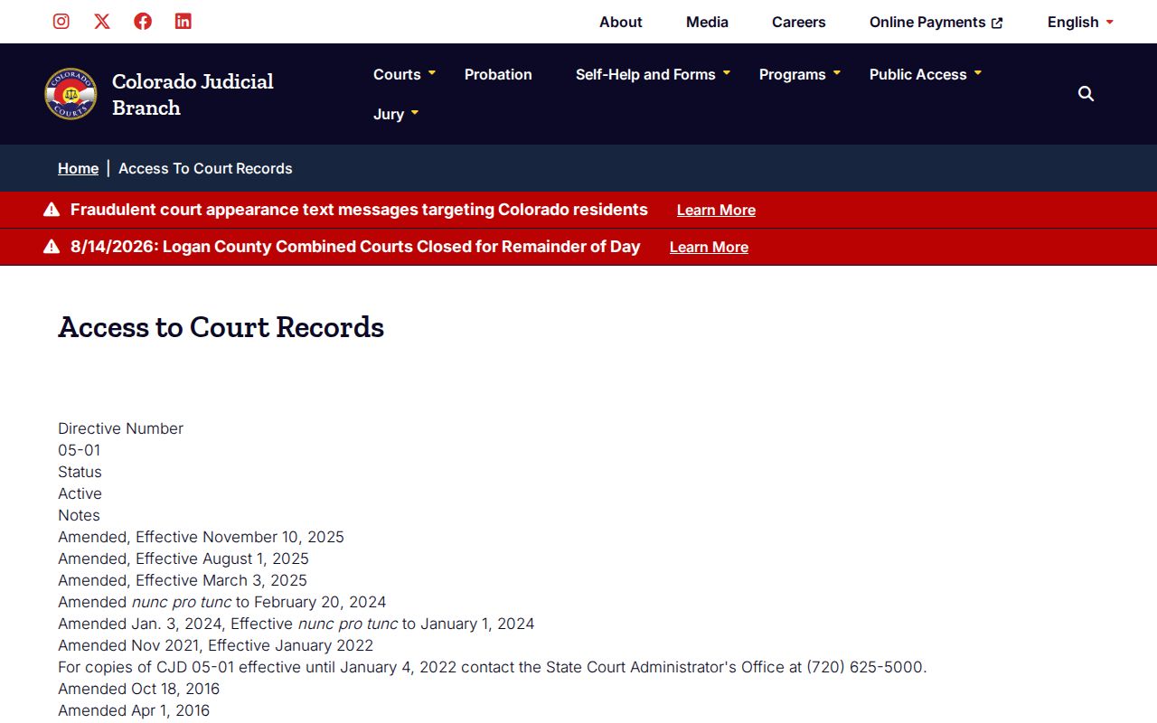 Lincoln County criminal docket public access under CJD 05-01
